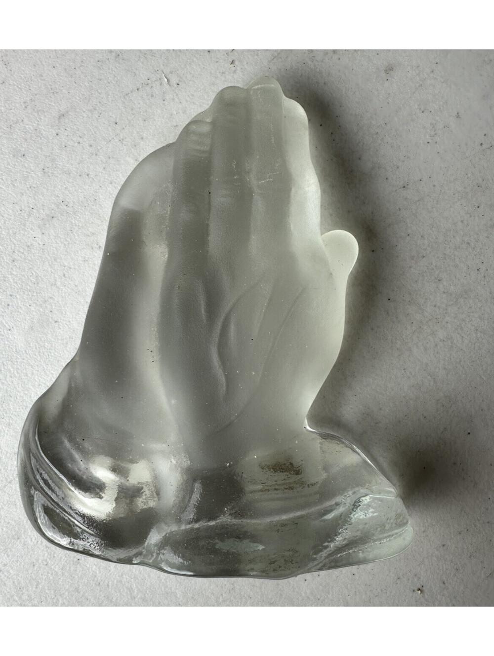 Vintage Viking Handmade Glass Praying Hands Figurine Christian Decor